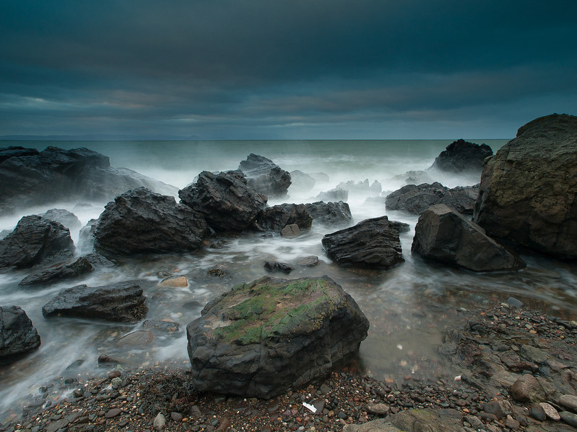 Dunure Shore 
 Dunure Shore, Ayrshire, Scotland 
 Keywords: Ayrshire, Dunure, Scotland, West Coast, West of, beach, coast, landscapes, rocks, sea, seascapes, shore, sunset