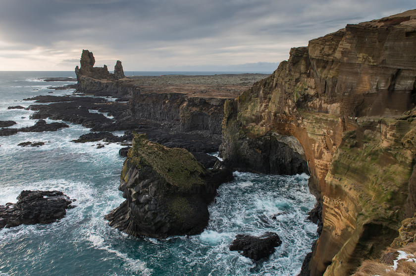 DSC 0832 
 Londrangar Cliffs, Snaefellsnes 
 Keywords: Iceland, Londrangar, Snaefellsnes, cliffs, travel, winter