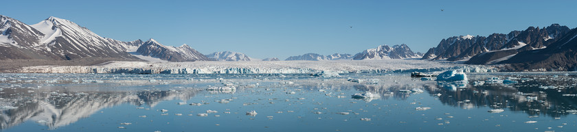 DSC3630-Pano 
 www.keithmuirphoto.co.uk 
 Keywords: Arctic, Monacobreen, Norway, Spitzbergen, Svalbard, Woodfjorden, glacier, ice, icebergs, landscapes, polar, travel