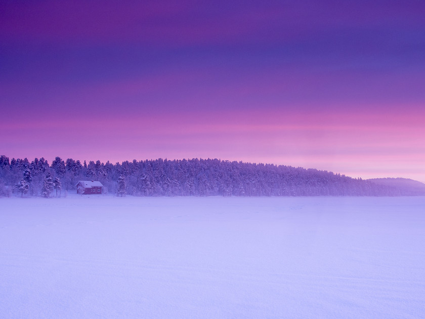 P2110472 
 Sunset, Menesjarvi 
 Keywords: Europe, Finland, Lapland, Menesjarvi, Sub-Arctic, dusk, lake, landscapes, snow, sunset, travel, winter