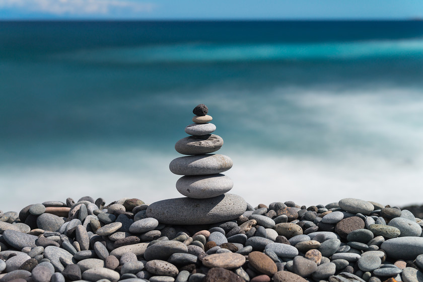 Balance 
 Keywords: Canary Islands, Spain, Tenerife, coast, landscapes, long exposure, rocks, sculpture, sea, seascapes, shore, stones, travel