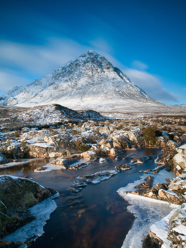 P2194177 
 Buchaille Etive Mor, Winter Morning 
 Keywords: Buchaille Etive Mor, E-3, Highlands, North West Highlands, Olympus, Rannoch Moor, Scotland, big stopper, landscapes, long exposure, morning, mountains, snow, winter