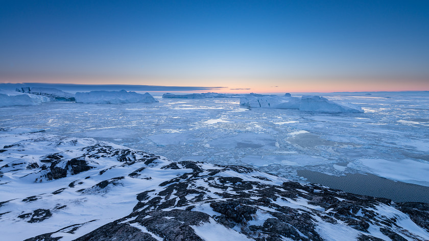 DSC9562 
 www.keithmuirphoto.co.uk 
 Keywords: Arctic, Disko Bugt, Greenland, Ilulissat, dusk, ice, icebergs, landscapes, sea ice, sunset, travel, winter