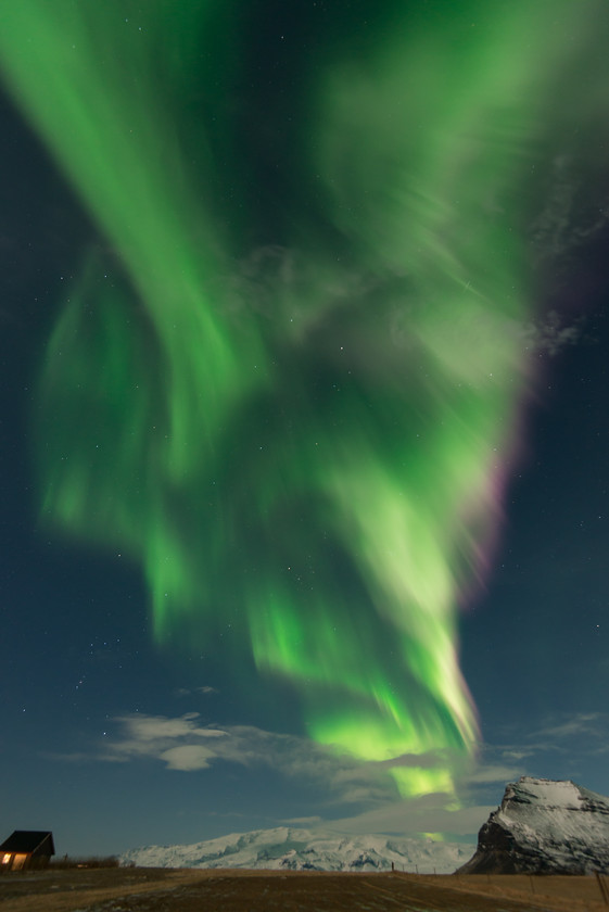 Aurora over Hali 
 Aurora over Hali 
 Keywords: Iceland, Northern Lights. landscapes, aurora, aurora borealis, mountains, night sky, snow, winter