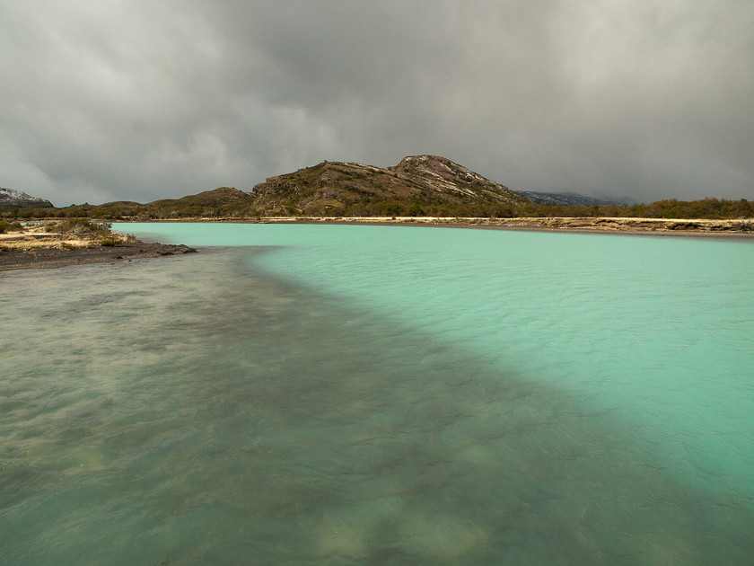 PA124343 
 Paine River, Torres del Paine 
 Keywords: Chile, Patagonia, South America, Torres del Paine, travel