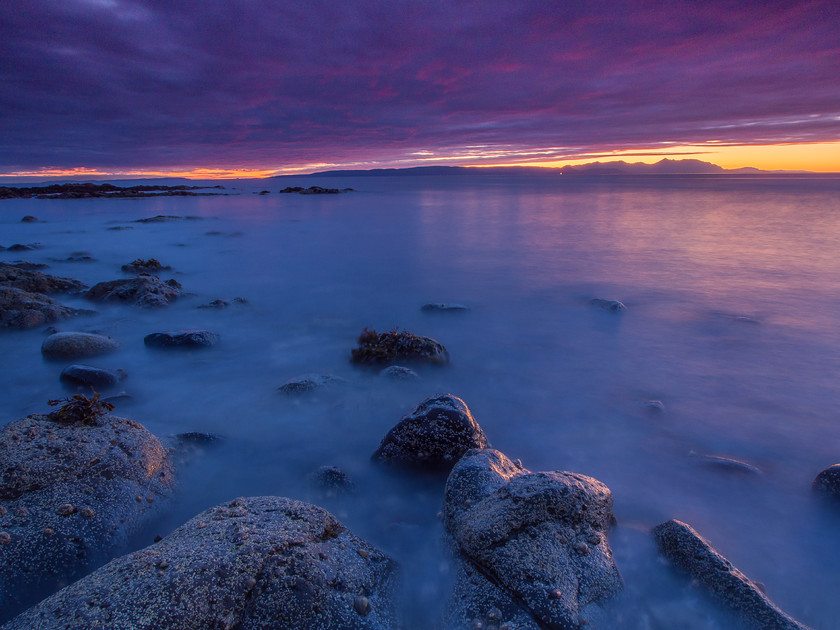 Arran Summer Twilight 
 Arran Summer Twilight 
 Keywords: Ayrshire, Dunure, Scotland, coast, landscapes, rocks, seascapes, shore, sunset