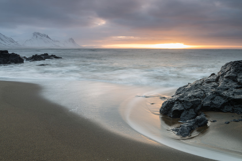 DSC1688 
 www.keithmuirphoto.co.uk 
 Keywords: Budir, Búðir, Iceland, Snaefellsnes, beach, dawn, landscapes, north west, sea, seascapes, shore, sunrise, travel, waves, winter