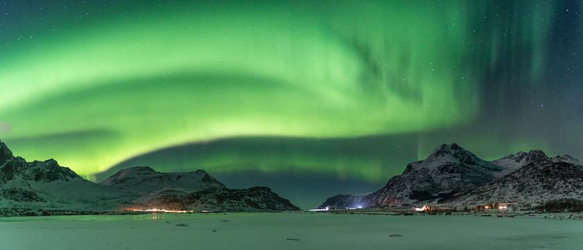 DSC1835-Pano 
 www.keithmuirphoto.co.uk 
 Keywords: Arctic, Aurora Borealis, D850, Lofoten, Northern Lights, Norway, WPH, Wild Photography Holidays, aurora, landscapes, night sky, travel, winter