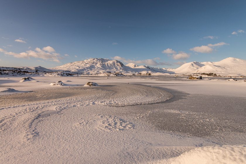 Ice Patterns, Lochan Nah Achlaise 
 Keywords: Black Mount, Glencoe, Highlands, Lochan Nah'Achlaise, Scotland, West Highlands, frozen, landscapes, lochs, mountains, snow, winter