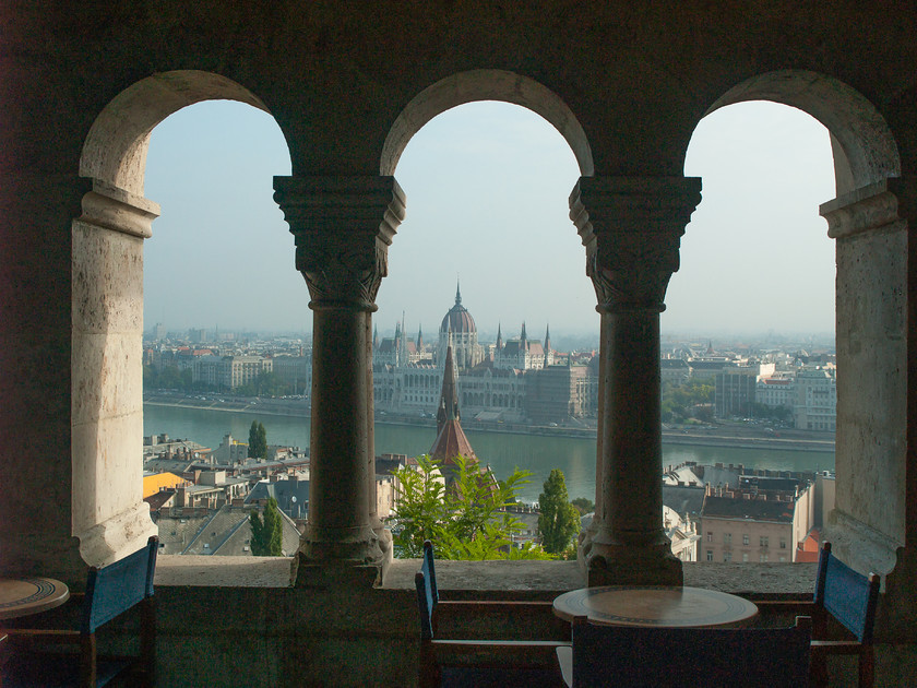 P9232844 
 Parliament from Fisherman's Bastion, Budapest 
 Keywords: Budapest, E-400, Europe, Hungary, Olympus, city, cityscapes, landscapes