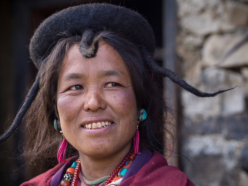 Brokpa Woman, Merak 
 Keywords: Bhutan, Brokpas, Eastern Bhutan, Merak, Olympus, people, portraits